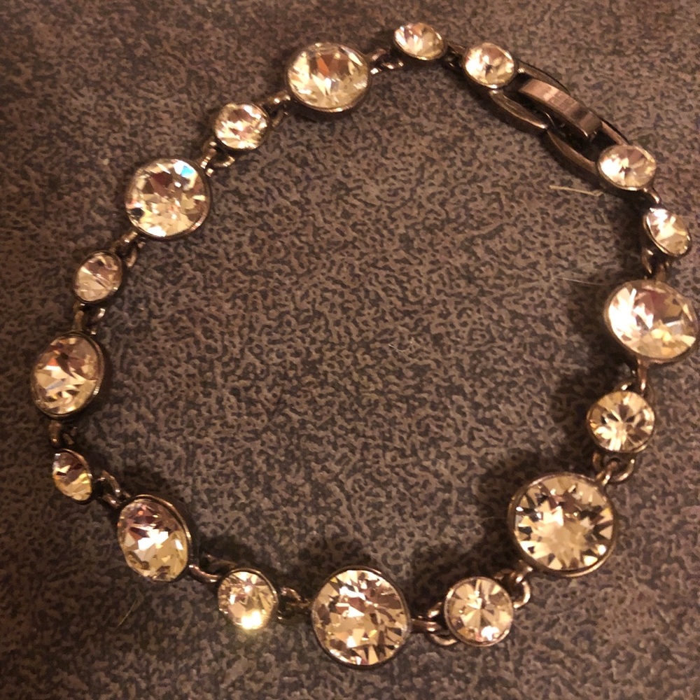 Givenchy Clear Crystal Bracelet with Smoky Metal Links